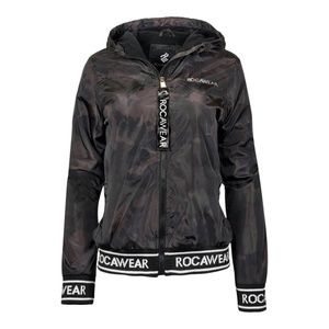 Rocawear Womens Size 1X Camo Hooded Zip Up Jacket Logo Trim